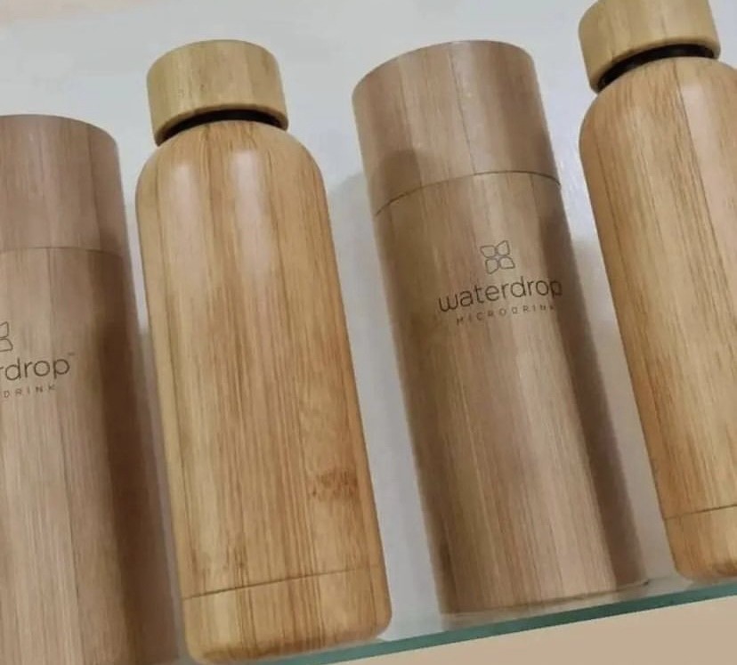 Bamboo bottle with holder