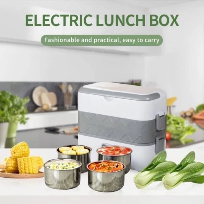 2 Layer Electric Lunch Box Food Warmer – Portable Double Layer Heated Lunch Box for Office, School & Travel in Nigeria