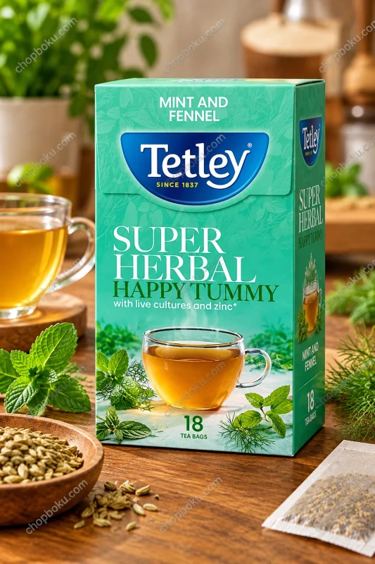 Tetley Super Herbal Happy Tummy Mint & Fennel Tea 18 Bags