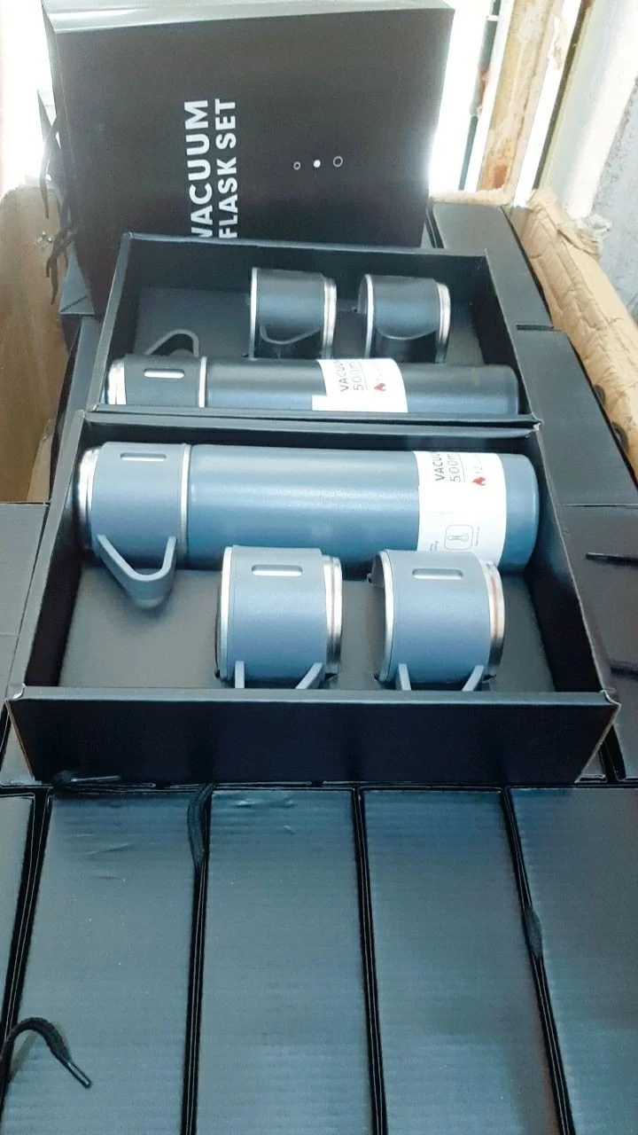 Premium Vacuum Flask Set – Insulated Stainless Steel Thermos Set for Hot & Cold Drinks | Durable Travel Flask Set Nigeria