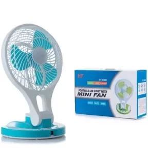 JR Portable Rechargeable Mini Fan With LED Light