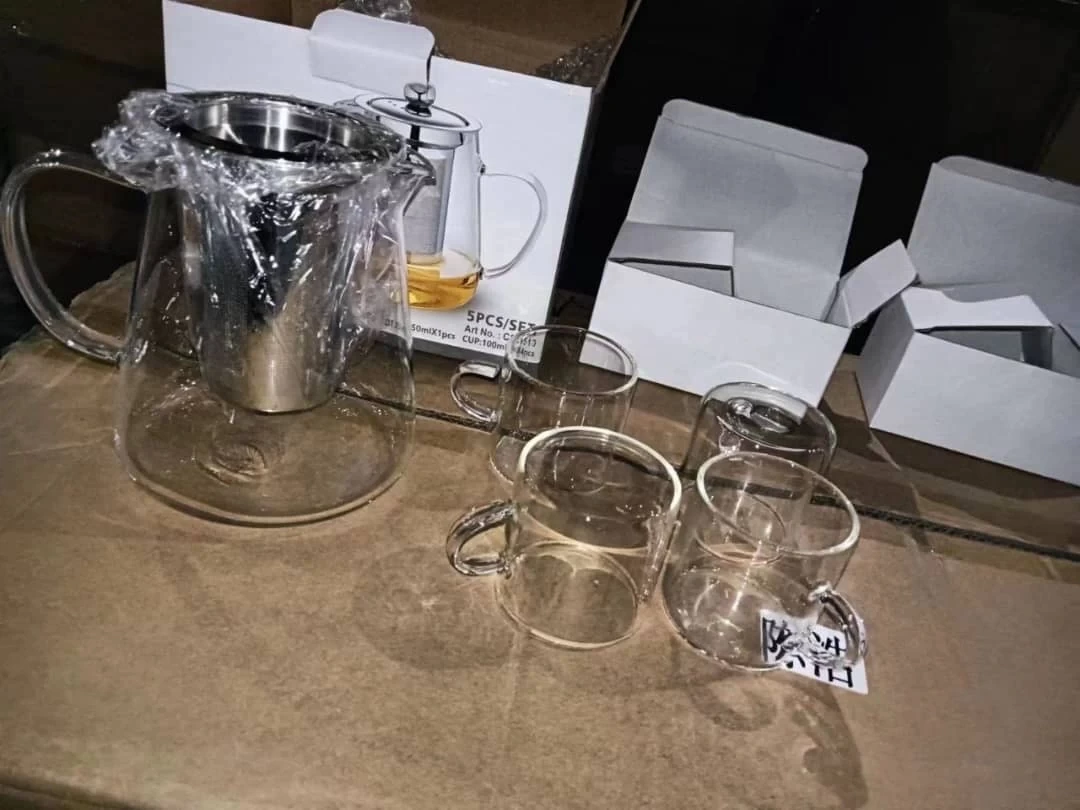 Premium Borosilicate 5-in-1 Glass Tea Pot Set with Infuser & Warmer – Heat Resistant Multi-Function Teapot for Herbal Tea, Green Tea & Coffee