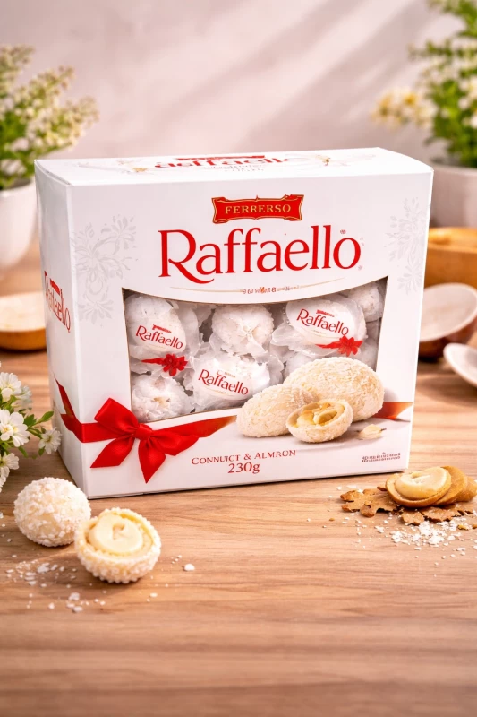 Ferrero Raffaello Coconut & Almond Pralines 230g – Luxury White Chocolate Coconut Gift Box (Premium Chocolates in Lagos, Abuja, Nigeria)
