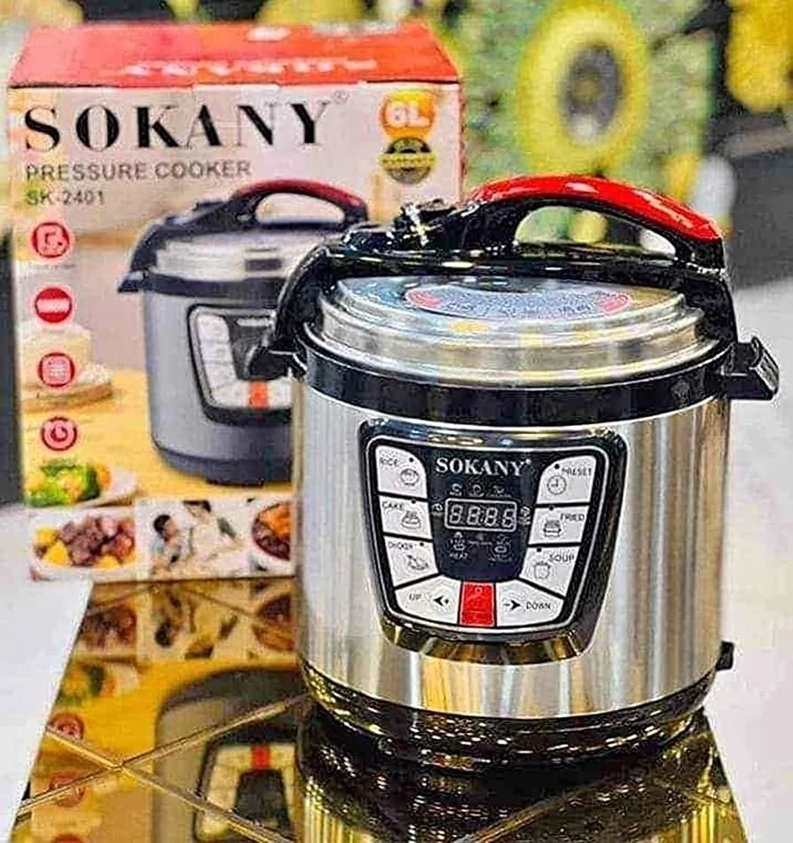 6L Sokany Pressure Cooker – Fast Cooking Aluminium Pot for Rice, Beans & Meat in Nigeria