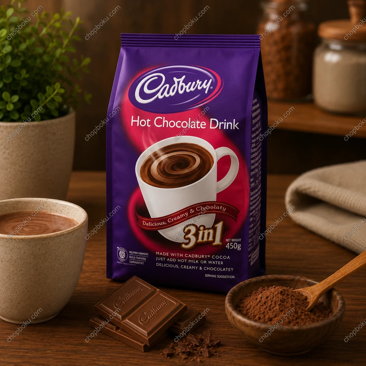 Cadbury Hot Chocolate Drink 3 in 1 450g – Instant Chocolate Beverage in Lagos Nigeria