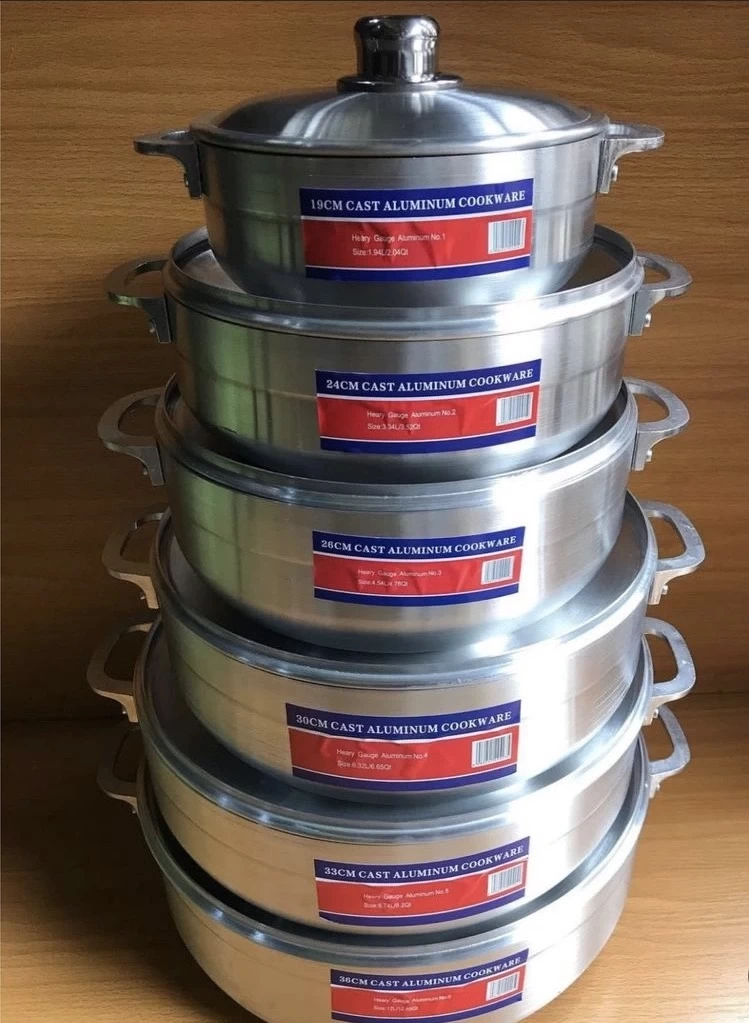 6-Piece Tornado Aluminum Cookware Set – Durable Non-Stick Pots & Frying Pan with Glass Lids | Gas & Electric Compatible